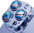 UniqueMe for iPhone 13 Pro/13 Pro Max Camera Lens Protector - Light Blue | Metal Ring, Tempered Glass, Rear Camera Screen Cover by UniqueMe