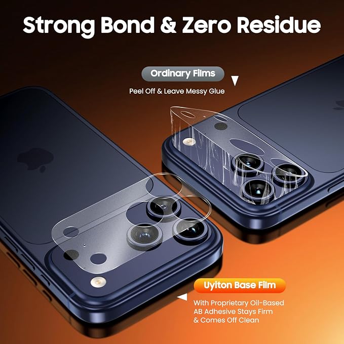 Uyiton 3Pack for iPhone 17 Pro Max Camera Plateau Protector, Matte PET Film | Ultra-Thin, Invisible & Bare-Hand Feel, Scratch-Resistant, Case-Friendly, Protects Camera Base Only – Not Cover Lens - Image 5