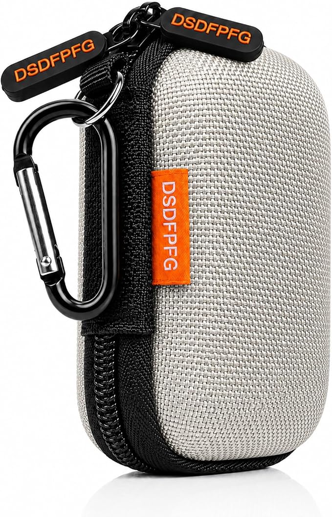 Silver Mini Hard Earbud Case, Small Portable Rectangle Carrying Case Pouch | Small Hard Case for Apple Airpods, Earpods, Samsung Galaxy Buds, Earbuds, Earplugs, In Ear Monitor, USB Cable, Flash Drive by CoolteeProvider