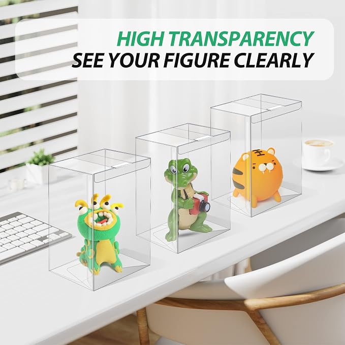 CreGear Protectors Case Apply for Funko-4 Inch-Pop Vinyl Figures, 100 Pack | Heavy Duty, 0.38mm Crystal Clear Protector, Plastic Protector Cases with Locking Tab, Perfect for Vinyl Figures, Display Box - Image 7