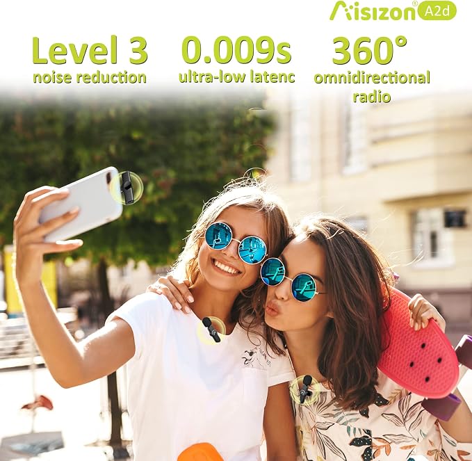 Wireless Mics, Wireless Clip on Microphones, Lapel Microphone A2d One Pair Two, for Android Phone, iPhone 15, Laptop, Video Recording - Image 6