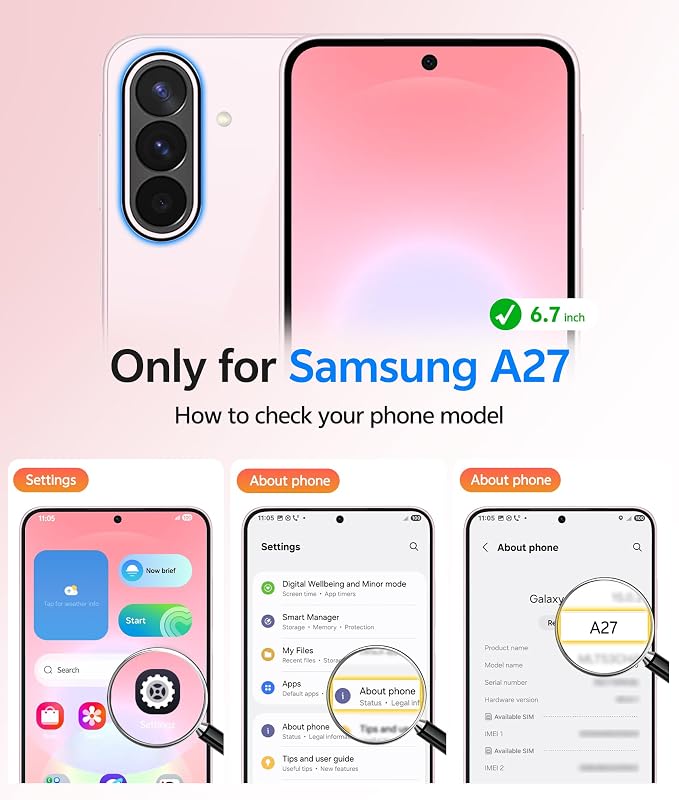 FNTCASE for Galaxy A27 5G Phone Case, Fit for Magsafe, Screen Protector | Translucent Matte, 14FT Military Grade Drop Protection, Slim Shockproof Protective, for Samsung A 27 4G Cover, Light Pink - Image 2