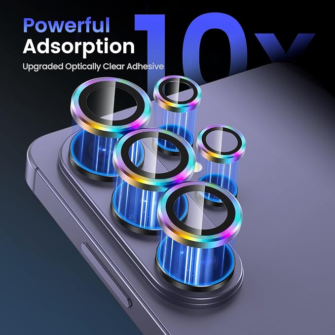 Tensea Compatible with Samsung Galaxy S26 Ultra Camera Lens Protector | 9H Tempered Glass Camera Cover Screen Protector Metal Individual Ring [Installation Tray][Case Friendly] - Image 4