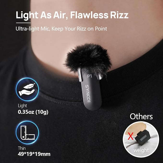 SYNCO Wireless Lavalier Microphone for iPhone 15/16/17, USB-C Wireless Mic with Noise Cancellation, 492ft Range, Real-Time Monitoring, Plug & Play Lapel Mic for TikTok, YouTube, Vlog & Streaming - Image 3