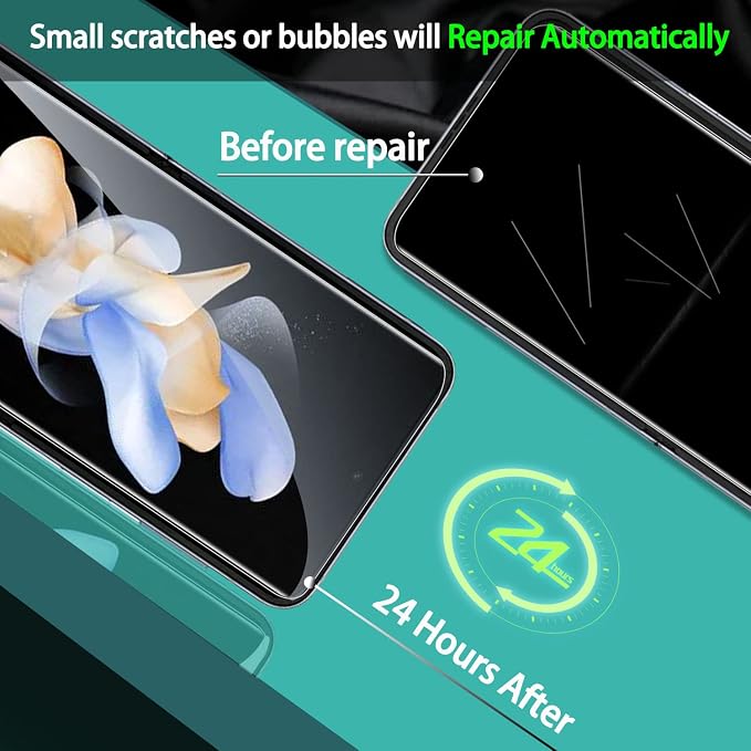 IMBZBK 9 in 1 for Samsung Galaxy Z Flip 4 5G Screen Protector | 9H+ Hardness, Military Grade Shatterproof, Case Friendly, Bubble Free Easy Installation Frame, 3+3+3 Pack - Image 3