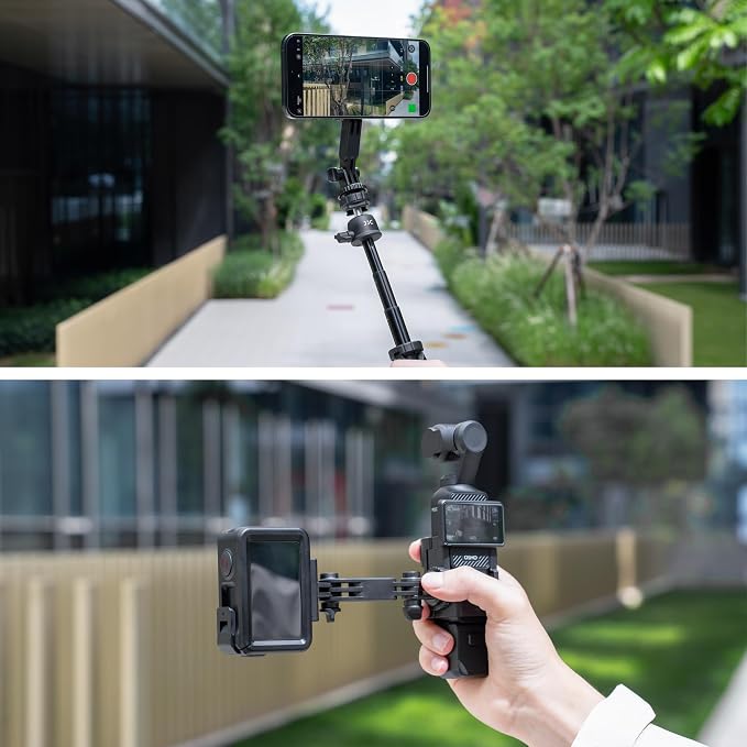 JJC Expansion Adapter & Magnetic Phone Holder for DJI Pocket 4/3 Xtra Muse | with Cold Shoe and Magsafe Bracket for iPhone 17 16 15 14, Osmo Pocket4 Pocket3 Phone Vlog Accessories on Tripod - Image 9