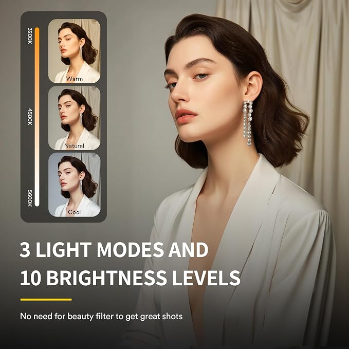 Magnetic Selfie Light for MagSafe iPhone, Phone Light with Magnetic Mount & Convertible Stand for Selfies TikTok Vlog Zoom Makeup, Featuring 850Lux/0.3m Ring Lighting and 30 Lighting Modes - Image 5