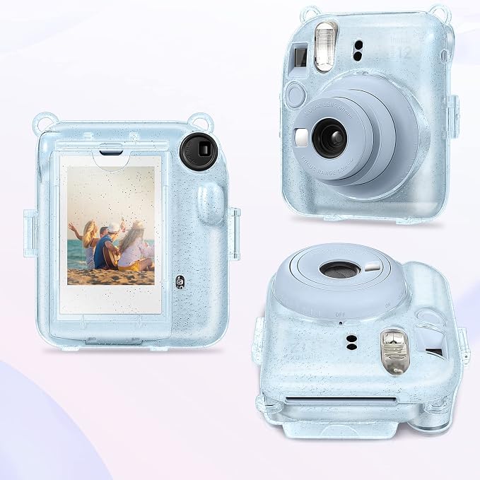 Fintie Protective Case for Fujifilm Instax Mini 12 Instant Camera - Crystal Hard Shell Cover with Upgraded Film Pocket for Storing Photos & Removable Shoulder Strap | Crystal Hard Shell Cover, Back Films Pocket, Adjustable Shoulder Strap, Scratch Pesis... - Image 9