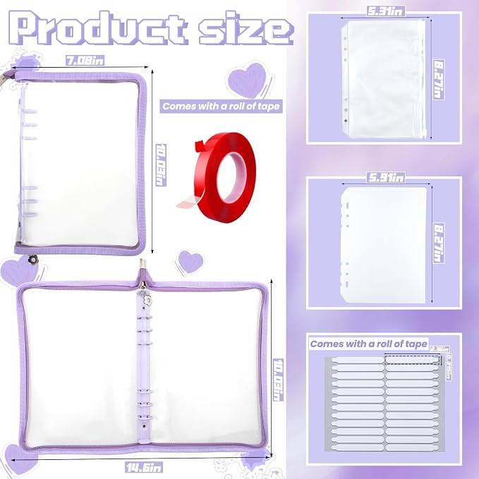 Press on nail storage Nail Storage Book - Portable Versatile Organizer for Press - On Nails, Jewelry and More with 90 Pcs Adhesive Double Sided Tape Purple - Image 2