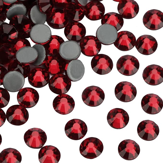 Jollin Hotfix Rhinestones Flatback Crystal Gems 6.4mm SS30, Dark Red | 288pcs Hot Fix Crystals Glass Rhinestones for Bedazzling, Crafting, Clothes, Shoes & Accessories DIY Decoration - Image 2