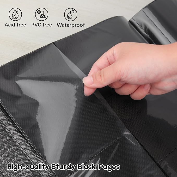 Veicevol Extra Large Photo Album 4x6 Pictures Holds 1000 Photos, Black | PU Leather Hardcover, Horizontal and Vertical Photos, Removable Black Acid-Free Pages, Family Wedding & Everyday Photos - Image 5