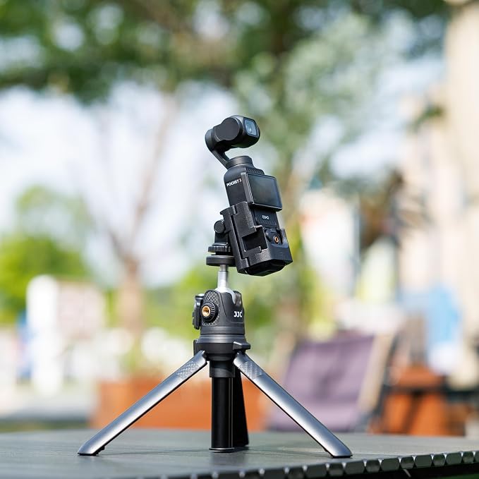 JJC Cold Shoe Mount Adapter for DJI Osmo Pocket 4P 4 3 Muse,w. Tighten Knob | Detachable Expansion Adapter for Tripod & DSLR Hot Shoe,with 1/4" 20 Hole,Folding 2-Fingers,Cold Shoe,Angle Adjustable - Image 8