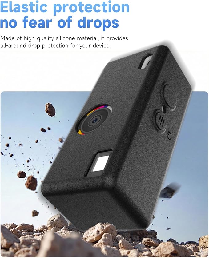 Silicone Case for Kodak CHARMERA Keychain Digital Blind Box accessories,Soft Silicone Protective Case,Comes with Screen Protectors and Wrist Strap -Black - Image 6
