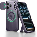 Dexnor for iPhone 17 Pro Case, [Built-in Flip Camera Cover & Camera Control Cover & Kickstand], Compatible with MagSafe, Heavy-Duty Rugged Shockproof Magnetic Phone Cover, 6.3 inch Phantom Purple by Dexnor