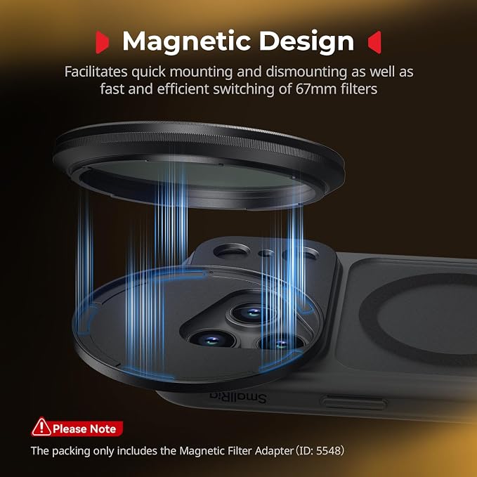 SmallRig FilMov 67mm Magnetic Filter Ring Adapter for Phone Case (SmallRig 17 Pro Max 5551/5552), Compatible with 67mm Magnetic Filter Series (4726/4581/4582/5169/5170)-5548 - Image 2