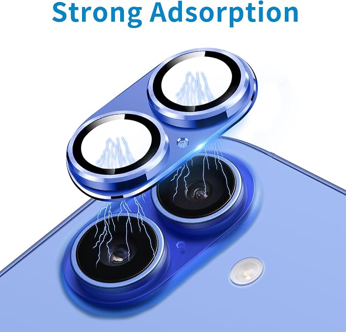 Compatible with iPhone 16 and 16 Plus Camera Lens Protector, Anti-Scratch Tempered Glass Metal Camera Screen Protector Shockproof Full Protective Lens Cover - Image 4