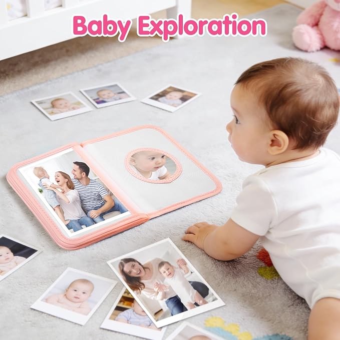Baby Photo Album, My First Photo Album for Baby & Toddler, Rainbow | 17 Photo Slots(4×6"), Soft Anti-Scratch Edges, Shatterproof Safety Mirror, Star Hanging Hook, Family Memory Keepsake Book - Image 6