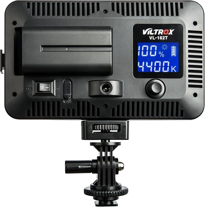 VILTROX VL-162T CRI95+ LED Video Light, Portable Camera Photo Light Panel Dimmable for DSLR Camera Camcorder with Battery, Charger, High Brightness, 3300K-5600K Bi-Color, White Filter and LCD Display - Image 3