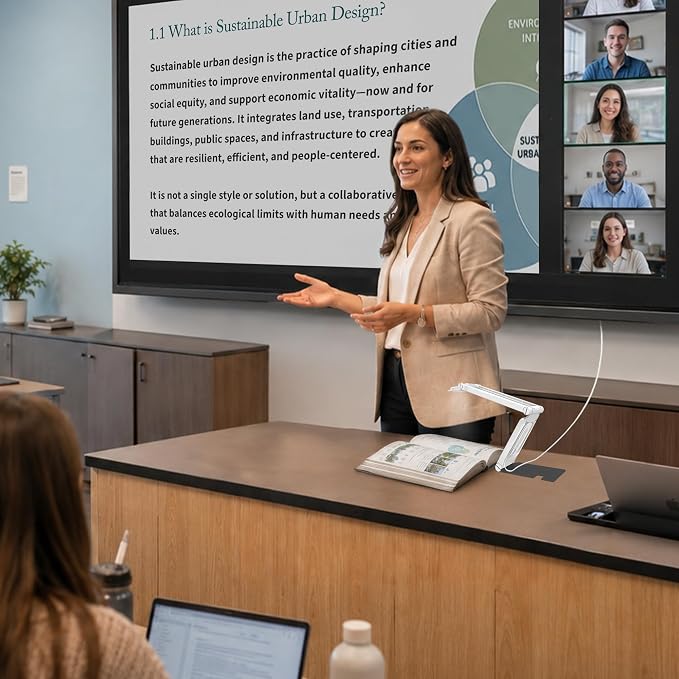 INS-Flip 4 Foldable 4K 13MP Document Camera, LED, Mic,Light 0.67 lbs | Auto Focus, Plug & Play, Portable design, ultra-slim 0.68”, Works with Windows/Mac/Chromebook, Ideal for teaching & learning - Image 8