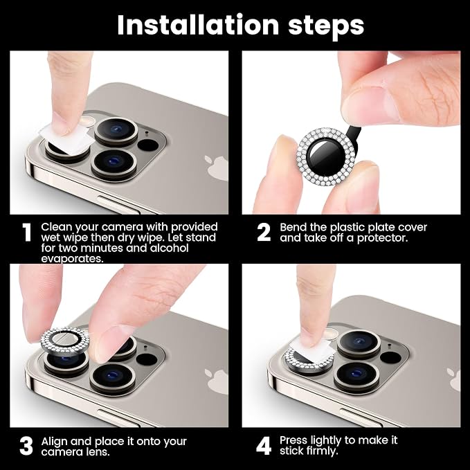 Tensea Camera Lens Protector Compatible for iPhone 17 Pro Max/17 Pro/15 Pro Max/15 Pro/16 Pro Max/16 Pro/14 Pro Max/14 Pro, Metal Tempered Glass Cover Camera Screen Protector Accessories,Case Friendly - Image 7
