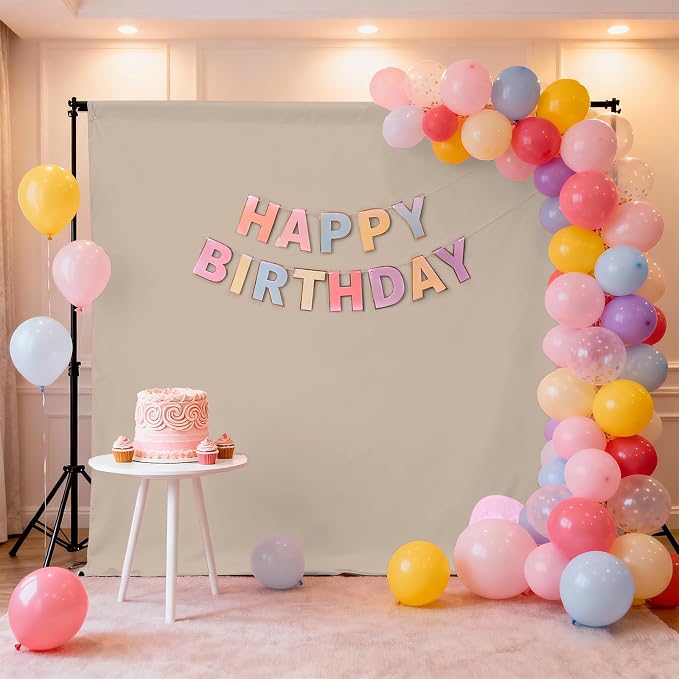 Beige Photography Backdrop for Photoshoot, Fabric 6x9ft | Polyester Studio Photo Backgrounds, Non Reflective, Easy to Hang, for Portrait Shoot, Product, Party Decor, Video Creation - Image 3