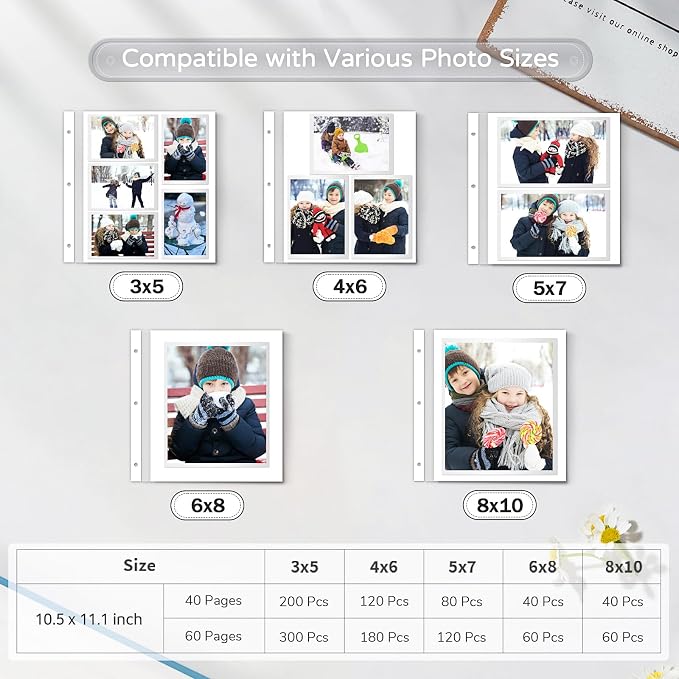 Popotop Large Photo Album Self Adhesive 4x6 5x7 8x10 Scrapbook Album DIY Picture Book,Gifts for Mom,Family Baby and Wedding,with Metal Pen and Plastic Board - Image 8