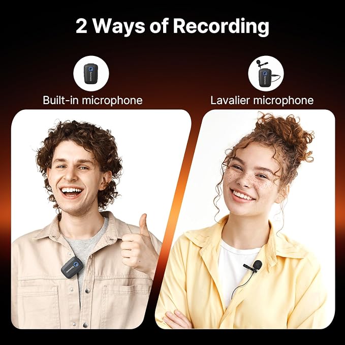 Saramonic Blink 500 T4 4-Channel Wireless Lavalier Microphone System, 4 Transmitters 1 Receiver, 328ft Range, 24-bit/48kHz, Noise Reduction Lapel Mic for iPhone Android Camera DSLR Podcast Interview - Image 6