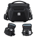K&F CONCEPT Camera Shoulder Bag, Hardshell Camera Case with Tripod Holder | EVA Hardshell, Foam Padded, Double-Zip Access, Efficient Storage, Street & Travel, Men & Women, 1 Camera+1 Lens Compact, BS15 by KFCONCEPT