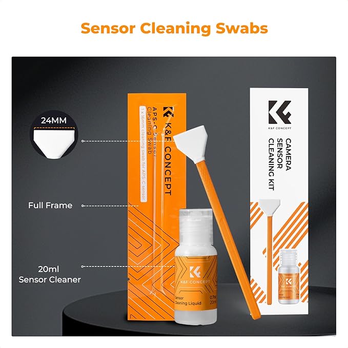 K&F CONCEPT APS-C Sensor Cleaning Kit, with Sensor Cleaner, Camera Cleaning | 16mm Sensor SwabX6, Vacuum Sealed, Gentle Cleaner, Multi-Device Use,Precision Cleaning,for Nikon Sony Canon Camera Clean,MA02 - Image 2