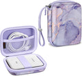 FINTIE Protective Case for Canon Ivy 2 Mini, CLIQ2 & CLIQ+2 Photo Printer | Shockproof Hard Shell Carrying Case, With Wrist Strap, Pocket Camera Storage, Charger Cable Organizer, Lilac Marble by Fintie
