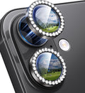 for iPhone 17 Camera Lens Protector Cover Bling Diamond, Black | Individual Metal, 9H Hardness, Scratch Resistant, Shockproof, Drop Protection, Case Friendly, Stylish Accessories by Xfilm