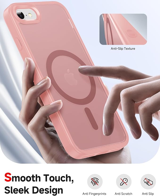 LeYi for iPhone 7-Case Pink: iPhone SE Cases with [Screen Protector X2+ Camera CoverX2] i Phone 8 Cover for Magsafe Magnetic SE 3 3rd Generation SE 2 2nd Second Protective iPhone8 iPhone7, Pink - Image 4