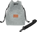 PATIKIL Camera Lens Pouch, S Size Drawstring Lens Case Flannel Camera Lens Handbag Camera Bag with Adjustable Shoulder Strap for DSLR Camera Lens, Grey by PATIKIL