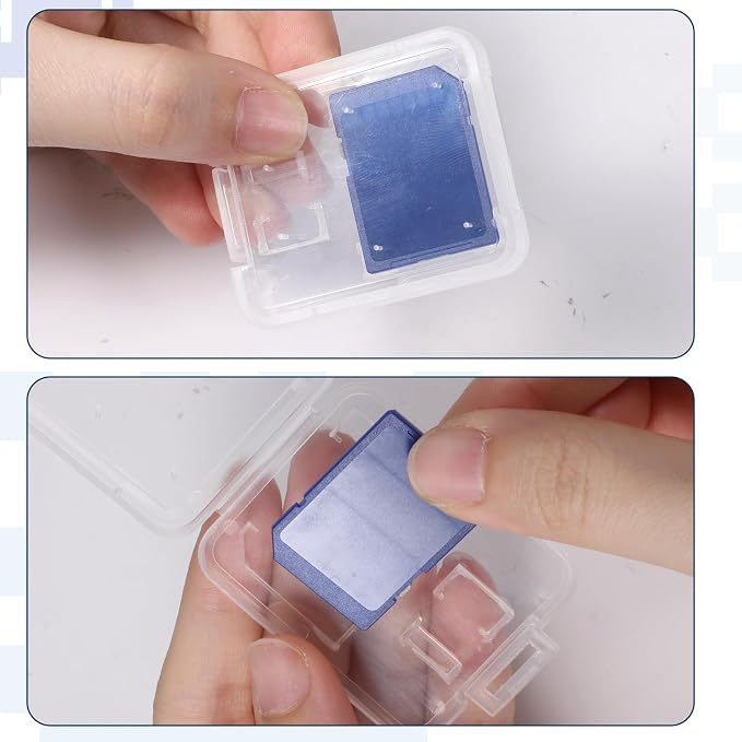 Clear Plastic Memory Card Case, 20 Pcs Transparent SD Card Case | Standard Memory Cards Holder Storage Boxes Compatible with Standard SD Cards, SDHC, SDXC, and TF Cards - Image 4