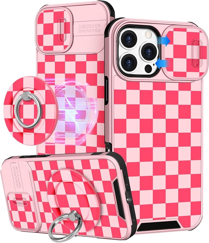 Buleens for iPhone 16 Pro Max Case 6.9 Inch - with Ring Stand & Camera Cover Aesthetic Cute Designed for Women Girls Pretty Unique Kawaii Girly Phone Case for iPhone 16 Pro Max Compatible with Magsafe by Buleens