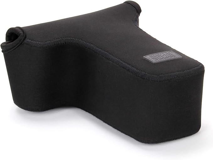 USA Gear Camera Sleeve (Zoom) for Compact SLRs with Lens Compatible with Canon EOS R100 Nikon Z30 Sony ZV-E10, and more - Padded Neoprene DSLR Case with Accessory Pocket & Belt Loop (Black) - Image 3
