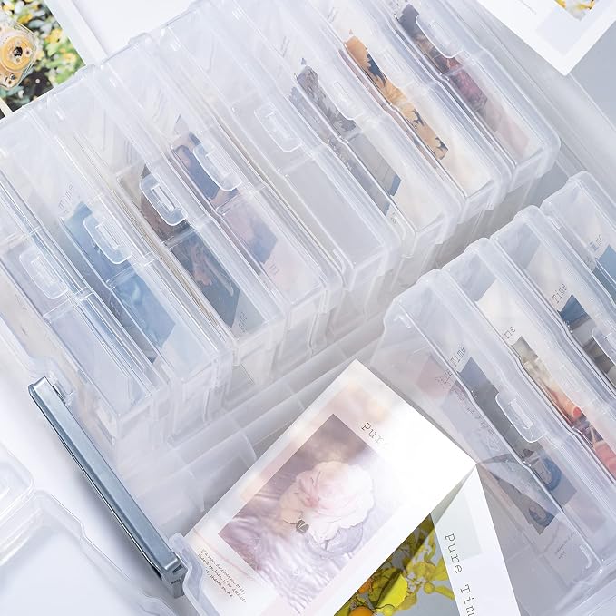 novelinks Photo Storage Box and 16 Inner 4" x 6" Photo Storage Containers | 1Pack Clear, Photo Albums 4x6 Pictures, Photo Organizers and Storage, Card Game Storage, Task Boxes for Special Education - Image 5