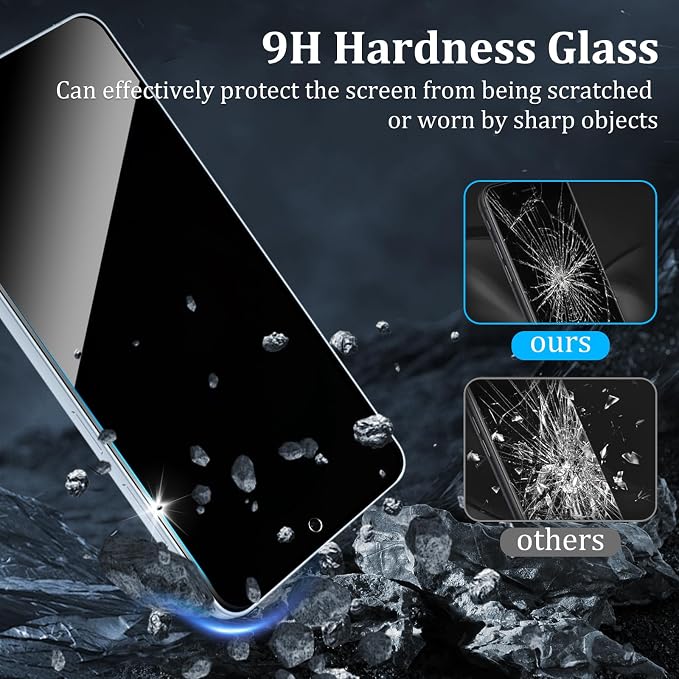 2+2 Pack Privacy Screen Protector for Samsung Galaxy S26 Plus | With Camera Lens Protectors, 9H Tempered Glass, Anti-Spy, Case Friendly - Image 4