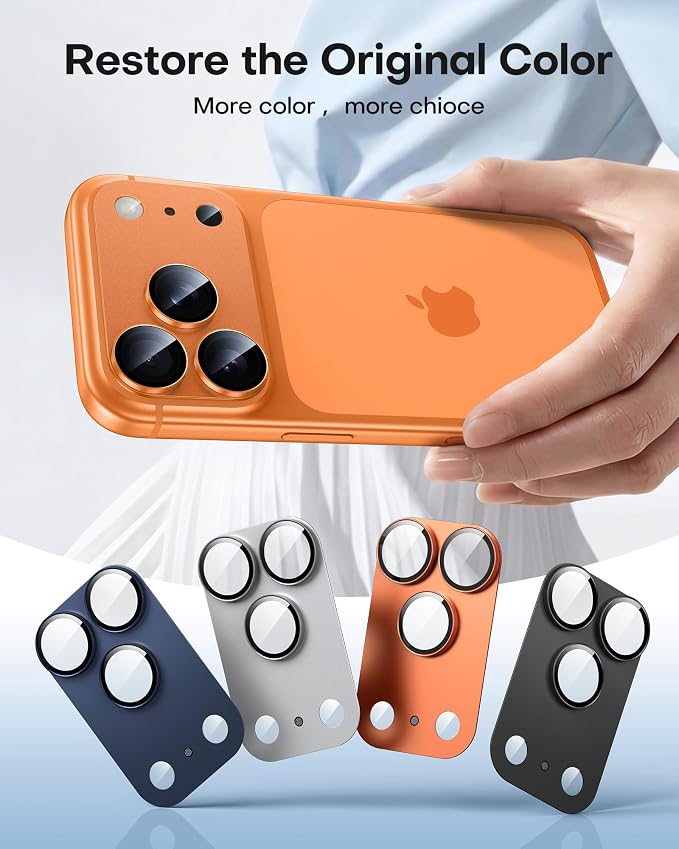TAURI 2 Pack for iPhone 17 Pro Max Camera Lens Protector, Cosmic Orange | Full Coverage Military-Grade Shatterproof, Upgrade AR Anti-Reflection Ultra Clear Transmission & Case Friendly - Image 8