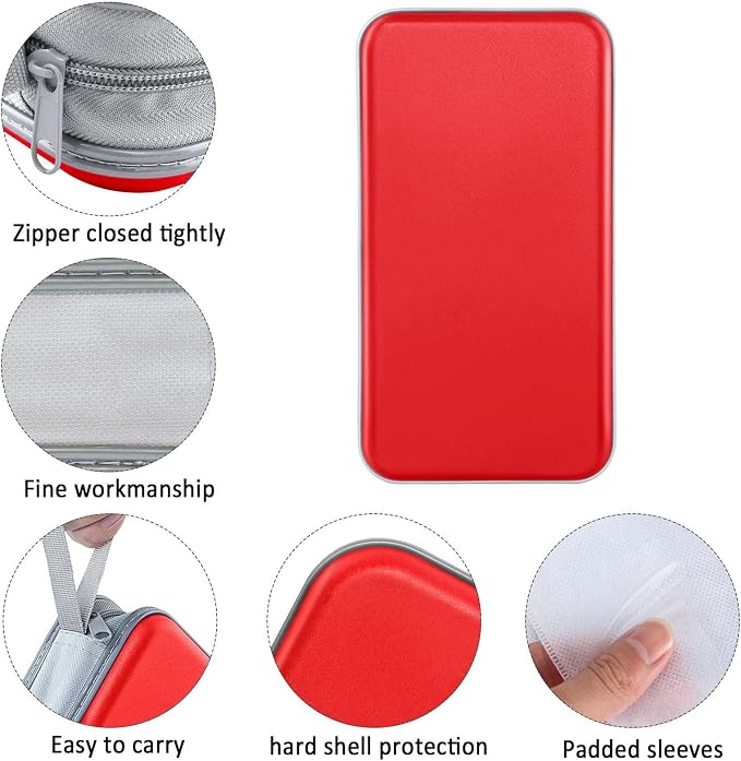 Siveit CD DVD Cases 96 Capacity Disc Storage Binder for Car(Red) | Hard Plastic CD DVD Disc Cases Storage Binder Wallet for Car Home Office Travel - Image 2