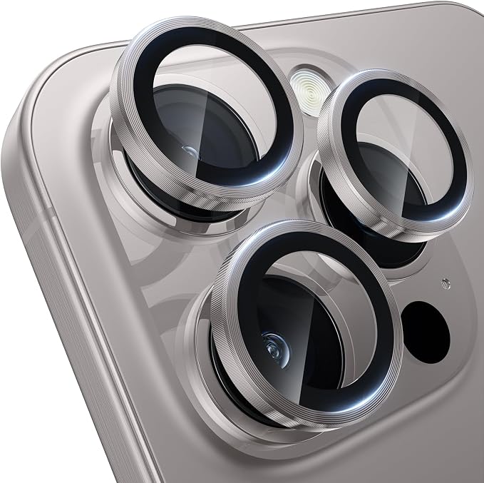 WSKEN for iPhone 16 Pro/iPhone 16 Pro Max Camera Lens Protector | Original Shooting Mode, Individual Metal Cover Film, Shatterproof HD Tempered Glass Camera Screen Protector, Grey by SmartProtectionGreenerFuture