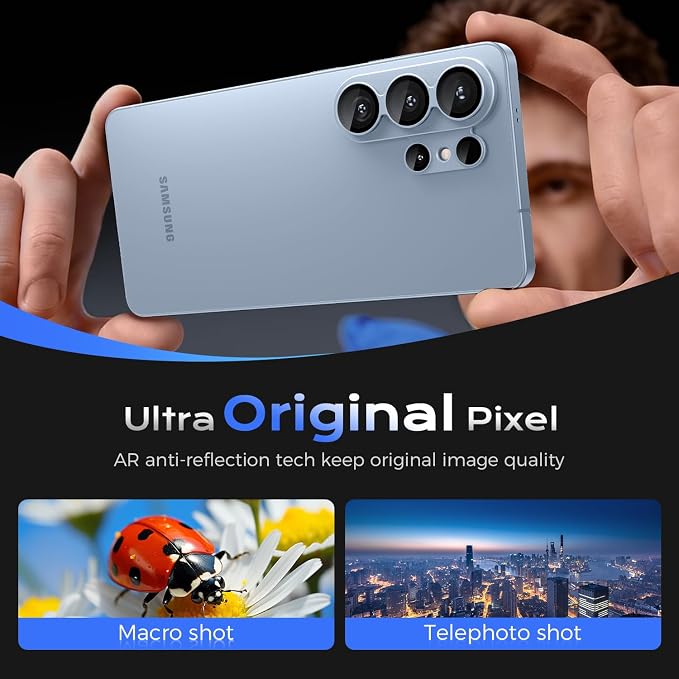 WSKEN for Samsung Galaxy S26 Ultra Camera Lens Protector - Full Coverage | Military Grade Shatterproof, Matte Alloy, Tempered Glass Rear Camera Screen Protector for Galaxy S26 Ultra, Blue - Image 4