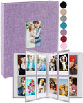 GPIRAL 2x3 Photo Album 208 Vertical Photos - Linen Front Window, Photo Album 2x3 Compatible with K-pop Photocards, Fujifilm Instax Mini Film 7s 8 9 11, Polaroid Snap/PIC 300, Zip Printer, Lilac Purple by GPIRAL