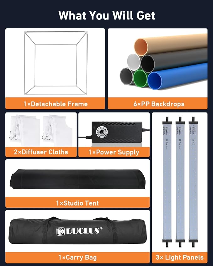 Light Box Photography, 32×32inch Professional Photo Studio Booth Photobox, Portable 210 LED Lightbox Shooting Tent Folding with 6 Colors Backdrops for Large Product or Jewelry Photography… - Image 6