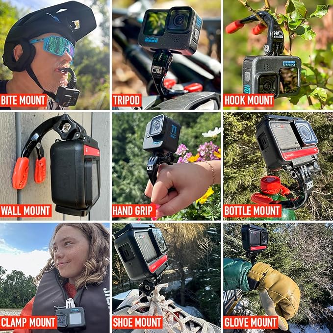 Pro Standard Grill Mount 4.0 - Heat Moldable Bite Mount - Compatible with Insta360, GoPro, DJI, Garmin and All Action Cameras (Black/Red) - Image 2
