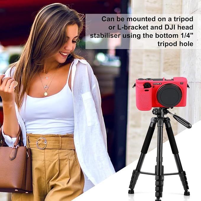 Easy Hood Case for Sony Alpha A6000 ILCE-6000 Digital Camera, Rose | Soft Silicone,Anti-Scratch,Dustproof,Shockproof,Slim Fit,Enhanced Grip,Camera Skin Protector Accessories Protective Cover - Image 6
