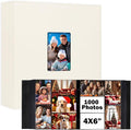 Extra Large Capacity 4x6 Photo Album, Holds 1000 Photos, Beige | Linen Hardcover, Horizontal & Vertical 4x6 Pockets, Removable Acid-Free Pages, Front Display Window, Family, Wedding & Travel by Xfveiwoo