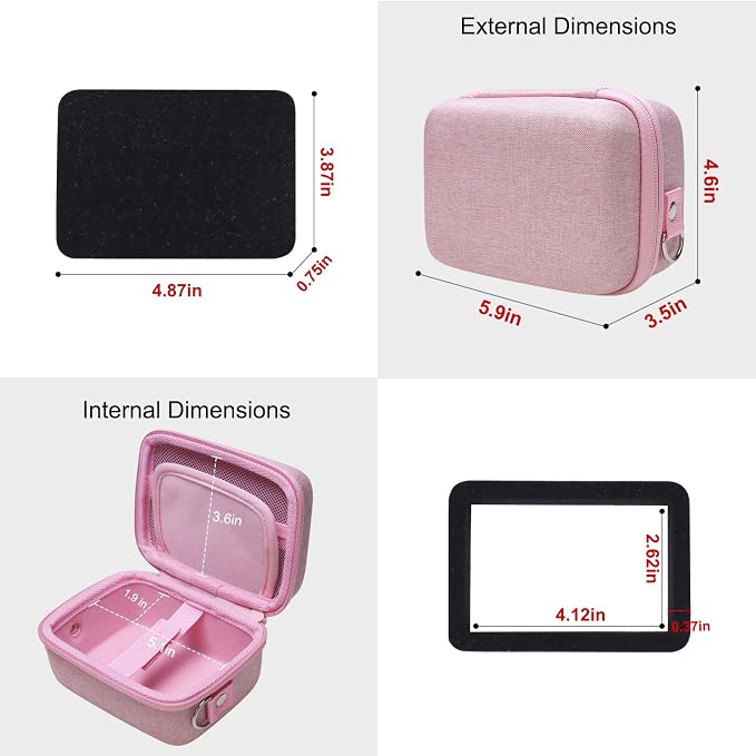 Camera Case Bag Compatible with Canon PowerShot G7 X Mark III, Mark II, SX740 HS, Sony ZV-1, KODAK PIXPRO WPZ2 Digital 4K Vlogging Camera, Point and Shoot 4K Video Camera Bag, Pink (Case Only) - Image 3
