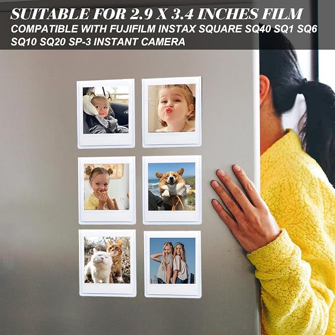 WOGOAZN Magnetic Picture Frame for Fujifilm Instax Square Instant Camera | Square Magnetic Photo Frames for Instax Square SQ40/10/20 Instant Camera 2.9x3.4 Inch Films, frame for fridge, White, 30 Pack - Image 6