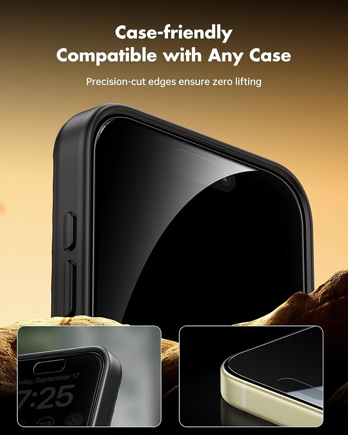 UNBREAKcable Privacy Screen Protector for iPhone 15 Plus, 2-Pack | True 28° Anti-Spy, Shatterproof Tempered Glass, 9H Hardness, Easy Install, Bubble-Free, Anti-Scratch, Case Friendly - Image 7